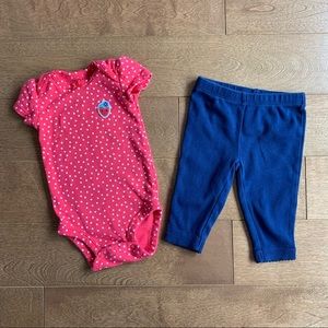 3/$10 CARTERS Baby girl outfit 3m